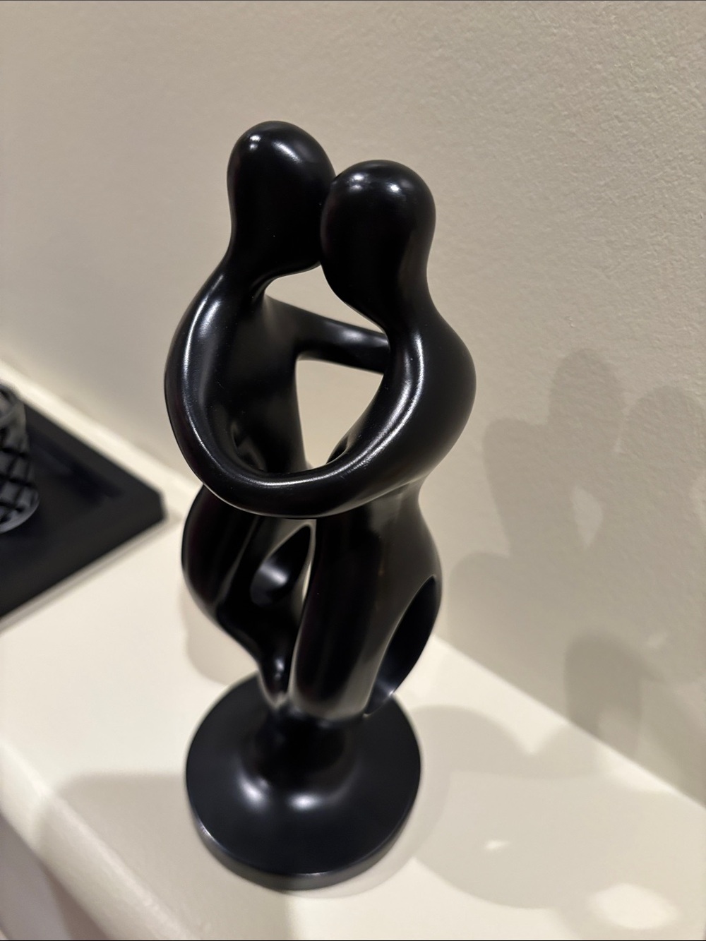 Abstract Embrace Sculpture - Black Home Art